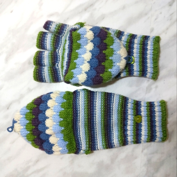 SOLD! ***⛄️Aero Striped Convertible Flip-Top Gloves with Cap - Size M - Picture 5 of 12